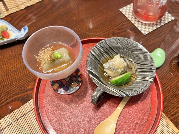 Burdock root tofu and sea bream