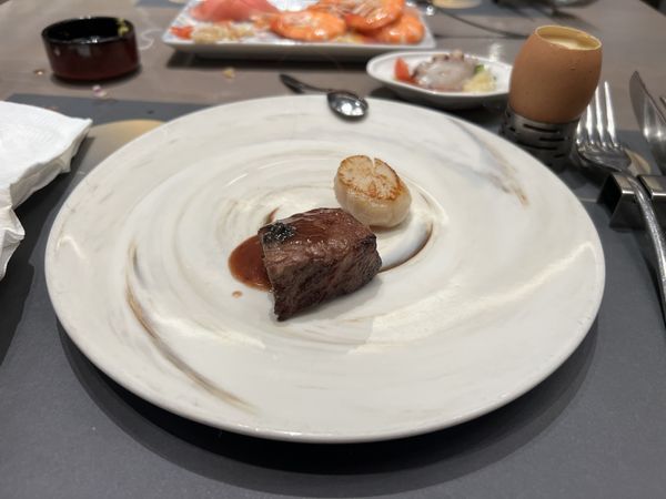 Steak and scallop at INPARADISE