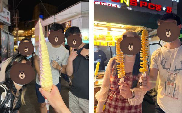 Street food at night in Hongdae