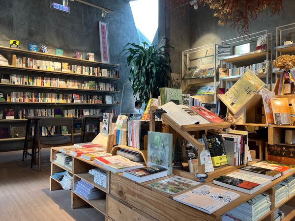 Inside of a bookstore at Huashan