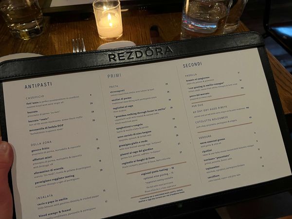 Rezdora Menu March 2023